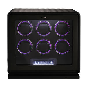 Embers 2024 New Leather Watch Winder 6 ranuras Negro Verde Naranja Luz LED Control de pantalla táctil - Product Image 2