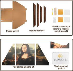 모나리자 고양이 침대 3 in 1 식품 학년 고양이 긁기 패드 아트 프레임 고양이를위한 친환경 장식 가구 사회 필수 - Product Image 5