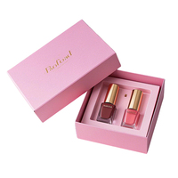Boîte à huile de vernis à ongles rose vif en deux pièces avec logo imprimé personnalisé Emballage cadeau élégant gaufrage mat avec couvercle en carton rigide