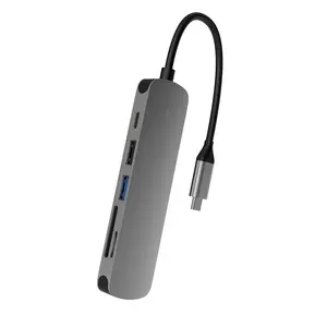 USB-концентратор 6-в-1 с портом USB Type-C и кардридером для карт TF/SD