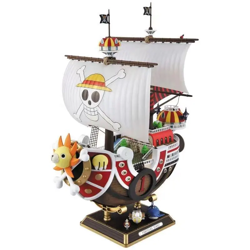 HWA 101343 One Piece THOUSAND SUNNY Boat Going Merry Pirate Ship Cartoon Anime PVC Figure Toys
