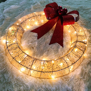 LED Lumière chaude Grands arcs Décorations de Noël Porte suspendue Couronnes de Noël en gros