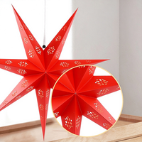 Étoile en papier 3D à 7 branches, lanterne suspendue, décoration de plafond pour mariage, fête, vitrine, festival, vente en gros