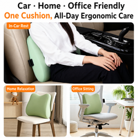 Coussin lombaire en mousse à mémoire de forme en forme de volcan, avec support ferme à ailettes, housse amovible et lavable pour siège de voiture, chaise de bureau, conduite