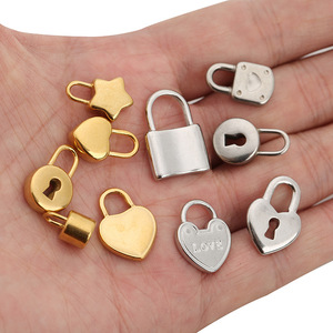 Pendentif Cœur en Acier Inoxydable avec Breloque Clé pour la Fabrication de Bijoux DIY, Accessoires en Gros - Product Image 4