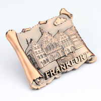 Vente en gros d'aimants de réfrigérateur en métal 3D personnalisés, souvenirs touristiques de la ville de l'Allemagne, cadeaux