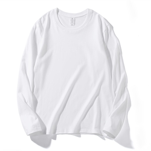 Manufacturer New Wholesale Custom 100% Cotton Oversized Unisex T-Shirt Loose Solid Color Long Sleeve Tshirt for Men - Product Image 2