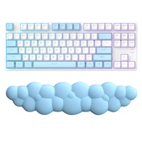 Reposamuñecas Ergonómico de Cuero PU y Espuma Viscoelástica con Forma de Nube, Personalizable con Logotipo, para Teclado y Ratón, Ideal para Juegos