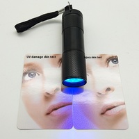 SITEKE Automotive Mini lampe de poche UV portable avec 9 LED solaire à couche mince isolée 395 nm pour carte de test Garantie 1 an