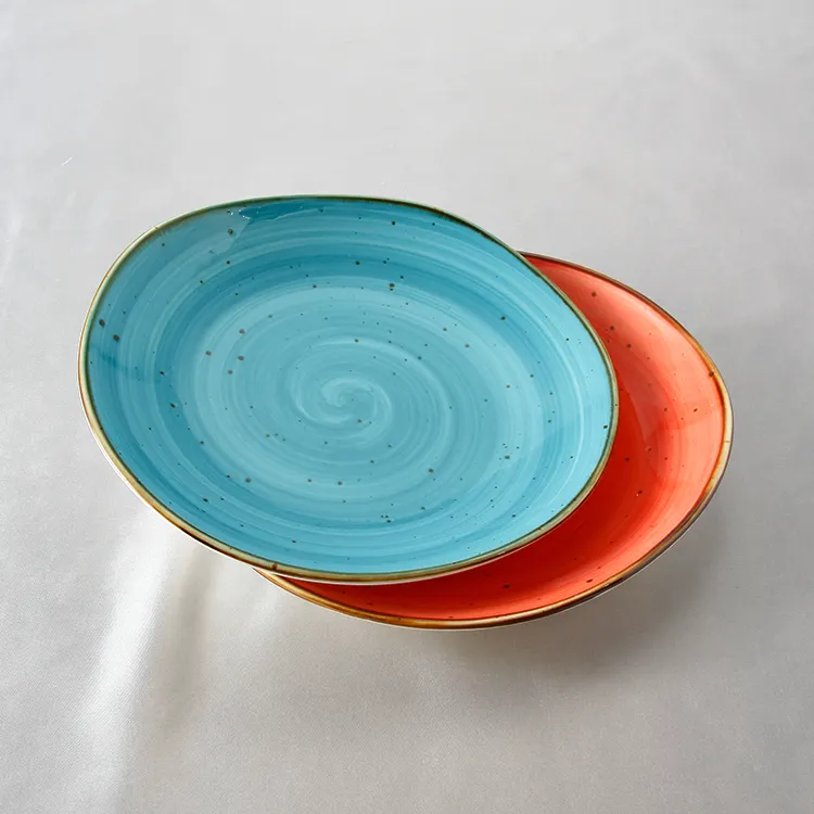Platos de cena de cocina de porcelana de cerámica esmaltada de Color al por mayor