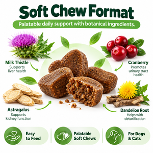 Masticables Suaves Botanicals <span class=keywords><strong>para</strong></span> el Bienestar Renal de Perros y <span class=keywords><strong>Gatos</strong></span> con Fórmula de Arándano Rojo, Cardo Mariano, Astrágalo y Diente de León <span class=keywords><strong>para</strong></span> el Cuidado Diario de Mascotas - Product Image 6