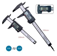 Digital Vernier Caliper LCD Electronic Altimeter Micrometer Measuring Tool Plastic Ruler 0-150mm 0-100mm DIY OEM