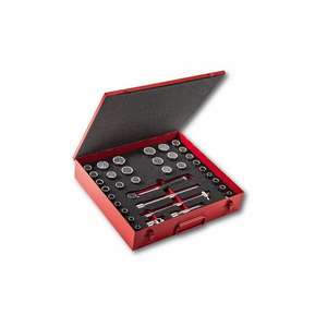 USAG - U06122014 ASSORTIMENT EN BOÎTE EN TÔLE D'ACIER AVEC DOUILLES BIHEXAGONALES (35 PCS.) -ENSEMBLES DE CLIQUET ET DE DOUILLES EAN 8001150030178 - Product Image 1