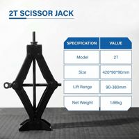 Cric à ciseaux en acier portable 2T Outils de levage de voiture pour automobiles