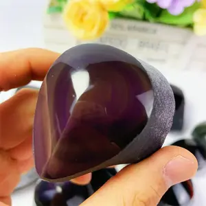 Natural Gemstone Ornament High Quality Crystal Semi Polished Rainbow Eye Obsidian Raw Stone For Decoration