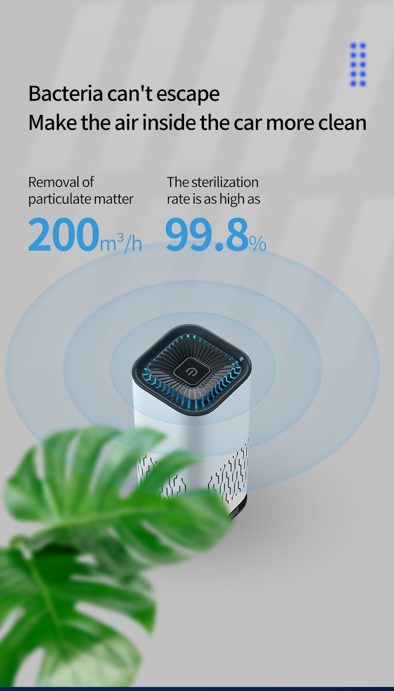 Negative ion sterilization Air purifier Three dimensional air circulation purification Household Car air purifier