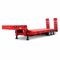 Semi-remorque à plateau surbaissé à 3/4/5 essieux, capacité de 40 à 120 tonnes pour le transport d'équipements lourds avec échelle hydraulique/mécanique