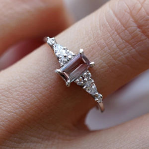 Bijoux délicats en or CZ pour femme, bague en pierre naturelle, petite couronne de Tourmaline, <span class=keywords><strong>diamant</strong></span> en argent Sterling 925, livraison gratuite - Product Image 3