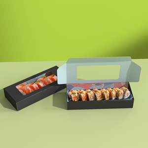Chất lượng cao Sushi thực phẩm takeout bao bì hộp dùng một lần Sushi bao bì hộp với cửa sổ rõ ràng lấy đi hộp giấy - Product Image 3