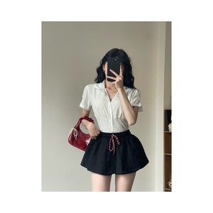 Meilleures ventes : Jupe-short extensible pour femme – Combinaison jupe et short confortable, courte, brodée, style coréen, échantillon gratuit - Product Image 4