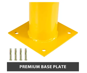 Barrière de sécurité, poteau de signalisation, diamètre extérieur 4-1/2 pouces, hauteur 36 pouces, acier thermolaqué jaune, barrières de circulation - Product Image 5