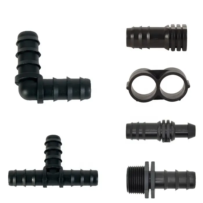 Barbed Tee Fitting 16 Mm / 20 Mm Drip Irrigation fitting accessories