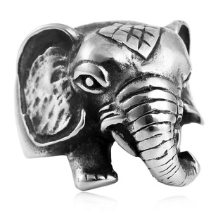 <b>Elephant</b> Animal Ring Tibetan Silver Men's Jewelry <b>Gift</b> Geometric Design 213047 - Product Image 5