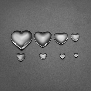 Matériel d'incrustation en verre en forme de cœur pour la fabrication de bracelets, composants de bijoux en verre transparent Ac0419 - Product Image 1