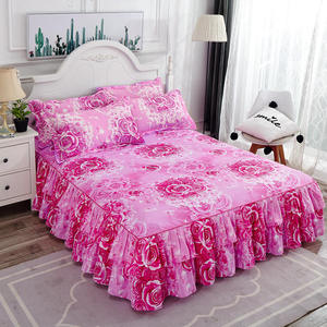 Juego de Faldas para Cama M2, Cubrecama de Doble Capa, Sábana con Estampado Floral, Falda de Cama Bilateral - Product Image 4