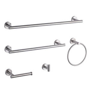 <span class=keywords><strong>D</strong></span>écoration de salle de <span class=keywords><strong>bain</strong></span> <span class=keywords><strong>d</strong></span>'hôtel SUS 304 Porte-serviettes en acier inoxydable, anneau de serviette, crochet, prise de papier toilette Ensembles de quincaillerie de <span class=keywords><strong>bain</strong></span> en satin - Product Image 2