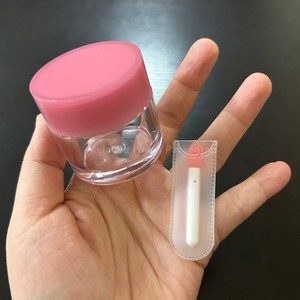 Pot vide ISMAN 20g rose dégradé transparent <span class=keywords><strong>pour</strong></span> crème visage et yeux, baume à lèvres, <span class=keywords><strong>masque</strong></span> et exfoliant, avec pinceau, cuillère et spatule - Product Image 3