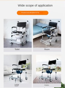 Chaise médicale Toilettes Patient Transfert Commode Toilettes Fauteuil roulant pour personnes handicapées - Product Image 2