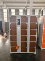Casiers intelligents à 18 portes avec serrures électroniques à code PIN pour le stockage de colis, adaptés aux supermarchés, centres commerciaux et salles de sport