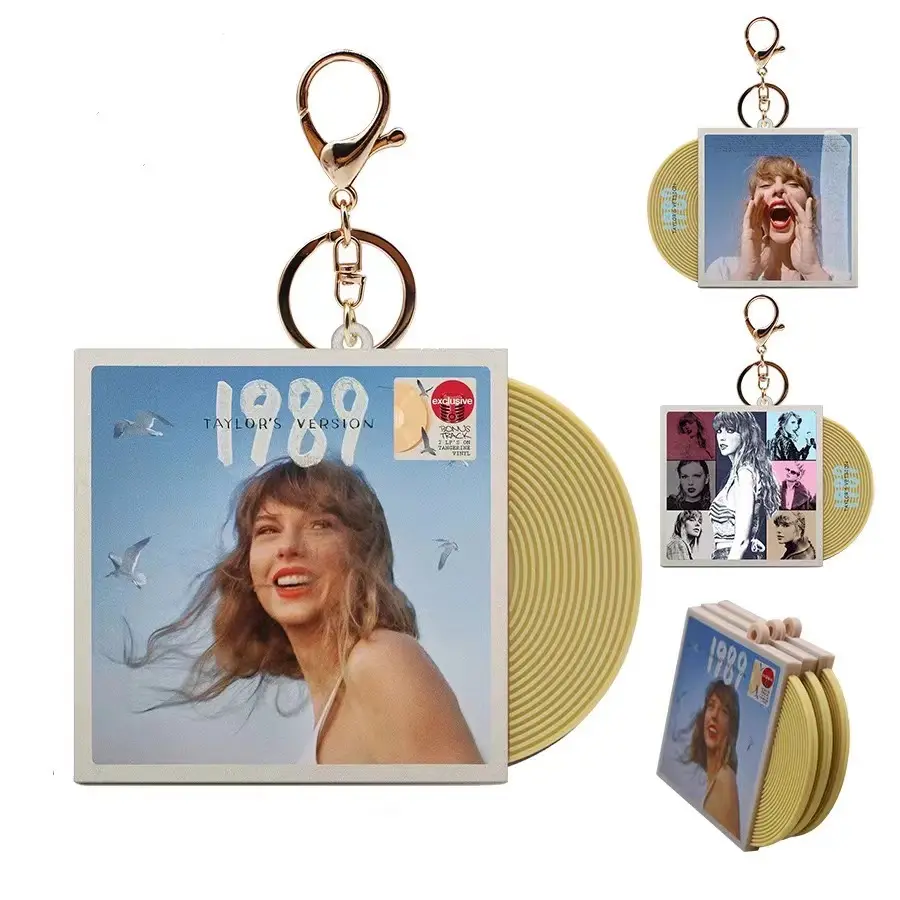2024 музыкальный пластиковый брелок для ключей держатель для ключей ПВХ чехол акриловый пользовательский Альбом мини cd брелок