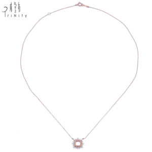 Fournisseur de bijoux de Hong Kong, nouveau design de bijoux fins, design simple, fait à la main, collier en or rose 18 carats avec diamant naturel pour femmes - Product Image 5