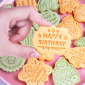 Molde cortador de galletas de <span class=keywords><strong>feliz</strong></span> <span class=keywords><strong>cumpleaños</strong></span> para niños, herramientas de bricolaje para pastel, decoración de fiesta de <span class=keywords><strong>cumpleaños</strong></span>, suministros para Baby Shower, cortador de galletas, regalos de fiesta - Product Image 2