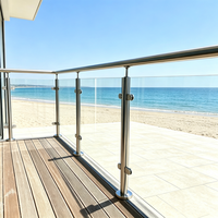 Poteau de balustrade en verre sans cadre en acier inoxydable moderne pour escalier, balcon, jardin et villa avec main courante résistante à la rouille
