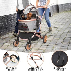Troli Anjing Lipat 4 Roda untuk Anjing Kecil dan Sedang, Cocok untuk Perjalanan - Product Image 5