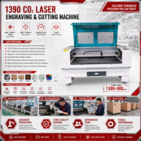 Machine de découpe et de gravure laser CO2 1390 haute efficacité 60W 80W 100W 150W pour le traitement des matériaux non métalliques