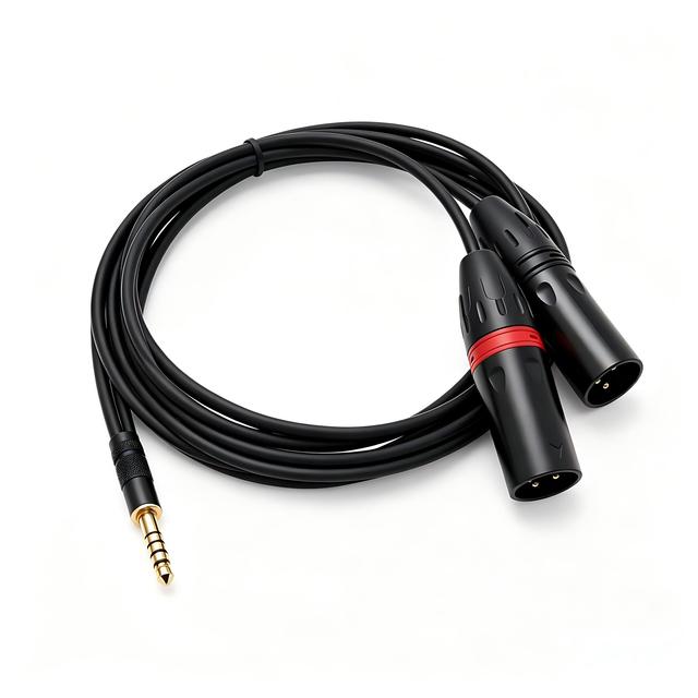 OEM Professional DC4.4mm 5-PIN Dual 3-PIN XLR Balanced Audio Cable for Microphone Amplify Oxygen-Free Copper Conductors Foil
