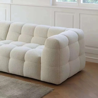 Yisi Cream Style Zuckerwatte-Ecksofa-Set Modernes Sofa Weiche Wolken-Optik Weiße Lammwolle Gewebtes Apartment-Wohnzimmer Getuftetes Schwammsofa