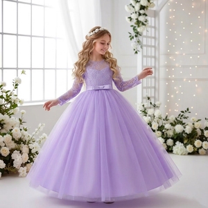 <span class=keywords><strong>Abito</strong></span> da Principessa per Bambine, Elegante Vestito da Cerimonia per Ragazze, <span class=keywords><strong>Abito</strong></span> da Sera <span class=keywords><strong>Rosso</strong></span> in Pizzo a Maniche Lunghe per 12 Anni - Product Image 1