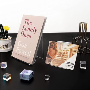 Soporte <span class=keywords><strong>de</strong></span> acrílico transparente personalizado para libros con caballete <span class=keywords><strong>de</strong></span> exhibición <span class=keywords><strong>de</strong></span> repisa para exhibir libros álbumes cómics imágenes CD ilustraciones tabletas - Product Image 5