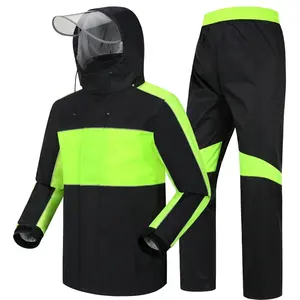 Tianwang High Quality Oxford PVC Coating Rain Gear Men's Motorcycle Rain Suit Unisex Anti-storm Raincoat Coat