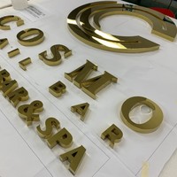 Lettres accrocheuses en acier inoxydable miroir doré poli 3d Led Shop Wall Logo Sign