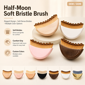 Nouvelle brosse multifonctionnelle pour le visage, le cou et les yeux, avec manche en plastique, pour <span class=keywords><strong>l</strong></span>'application de crème, de crème solaire et de correcteur, et pour le massage lymphatique et le gommage facial. - Product Image 2