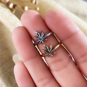 F1243 Anello con motivo vegetale in acciaio inossidabile, stile punk, gioielli unisex alla moda, regalo per uomini e donne - Product Image 4