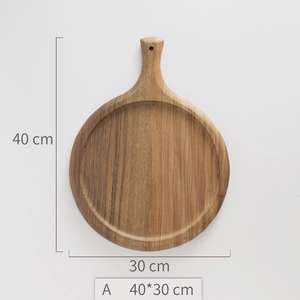 Planche à découper en bois <span class=keywords><strong>de</strong></span> noyer ronde carrée à rainures perforées pour steak et <span class=keywords><strong>plateau</strong></span> à pizza avec rainure pour la sauce - Product Image 3