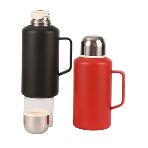 Thermos de voyage grande capacité 1200ml/42oz, tasse portable avec filtre à pression, ceinture de transport, bouilloire d'extérieur en acier inoxydable - Product Image 1