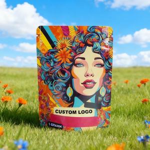 Custom Printed Food Grade Candy <b>Zip</b> Lock Standing <b>Pouch</b> Packaging Gram Mylar Bags with Holographic Effect - Product Image 1